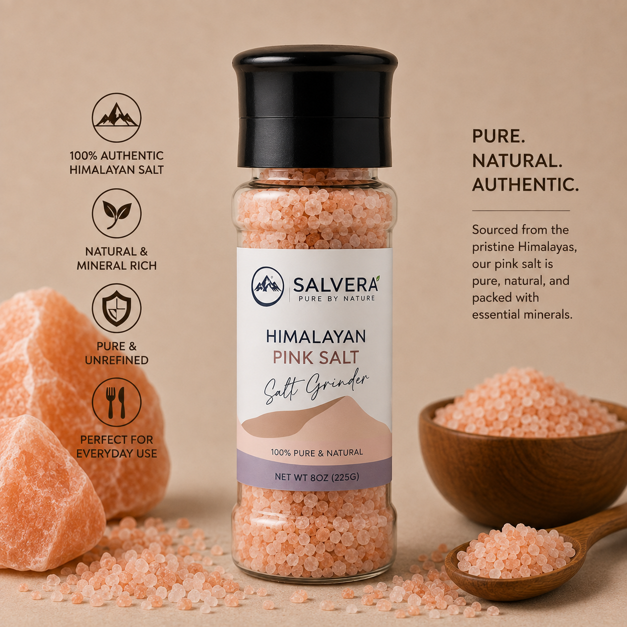 Himalayan Pink Salt Grinder Bottle