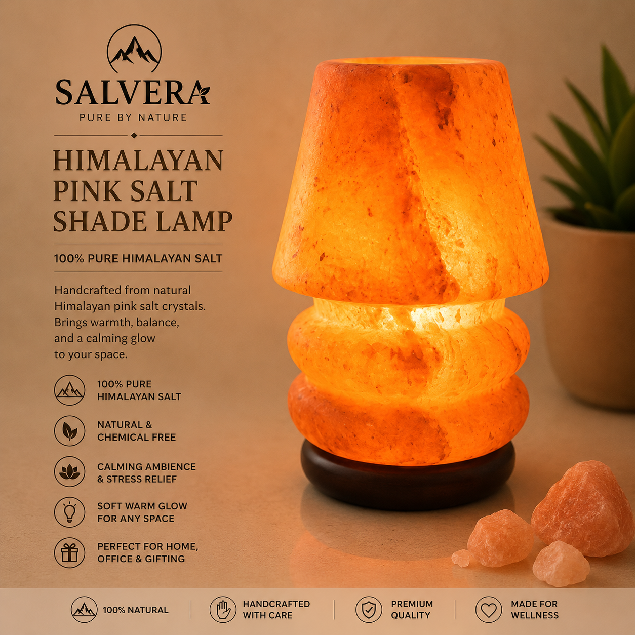 Himalayan Pink Salt Shade Lamp