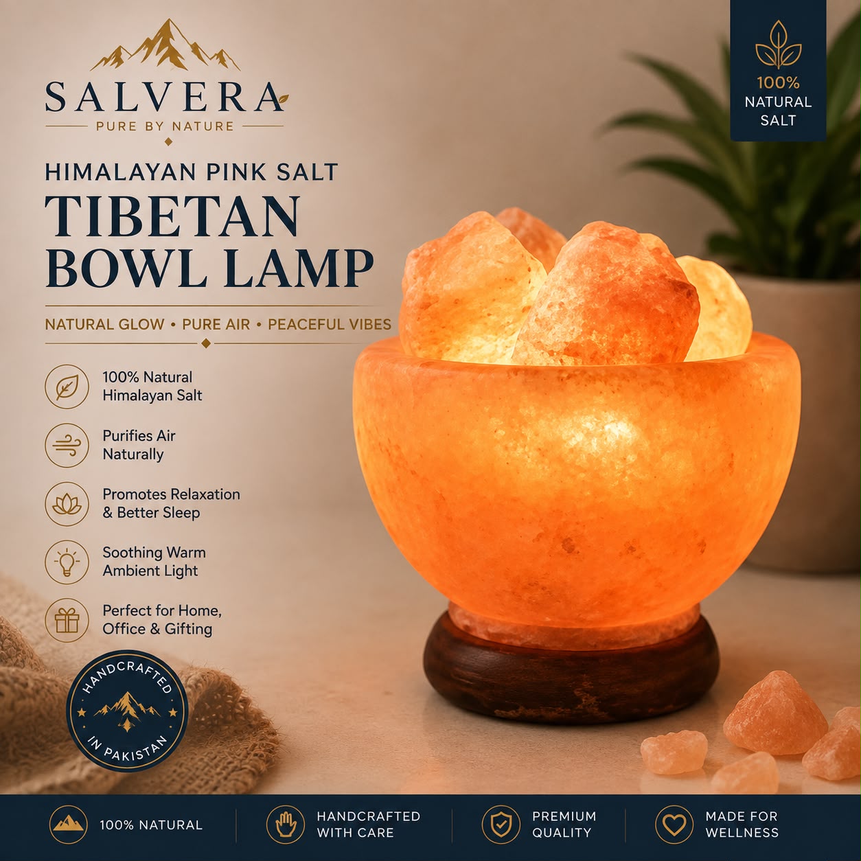 Himalayan Pink Salt Tibetan Bowl