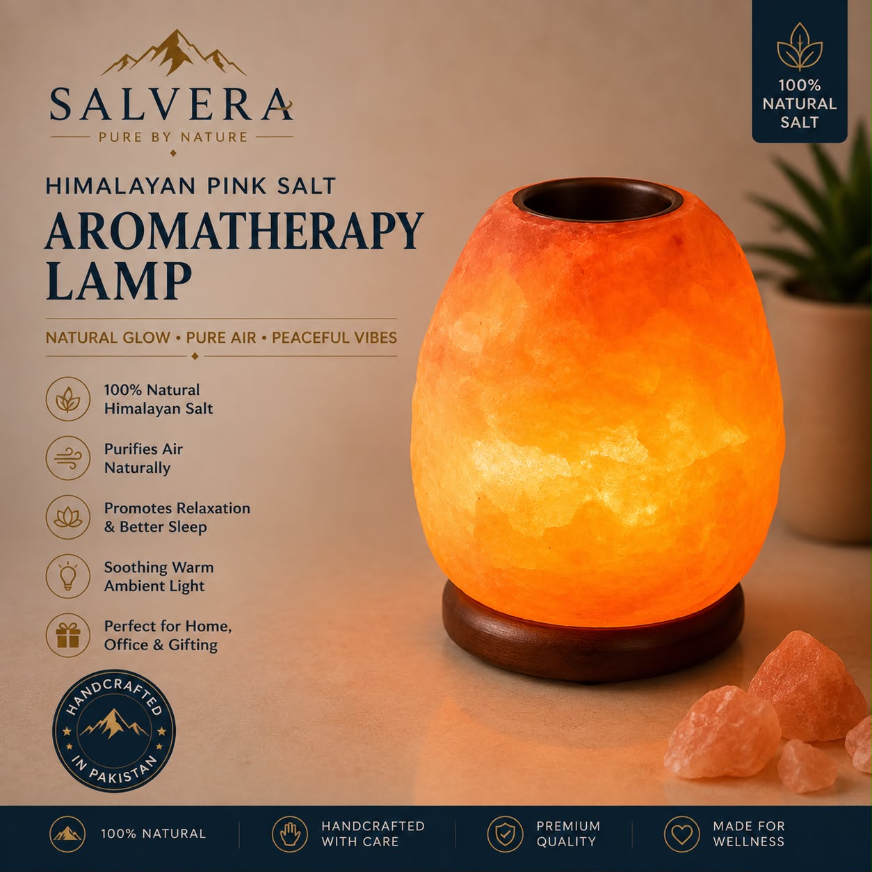 Natural Pink Salt Aromatherapy Lamp
