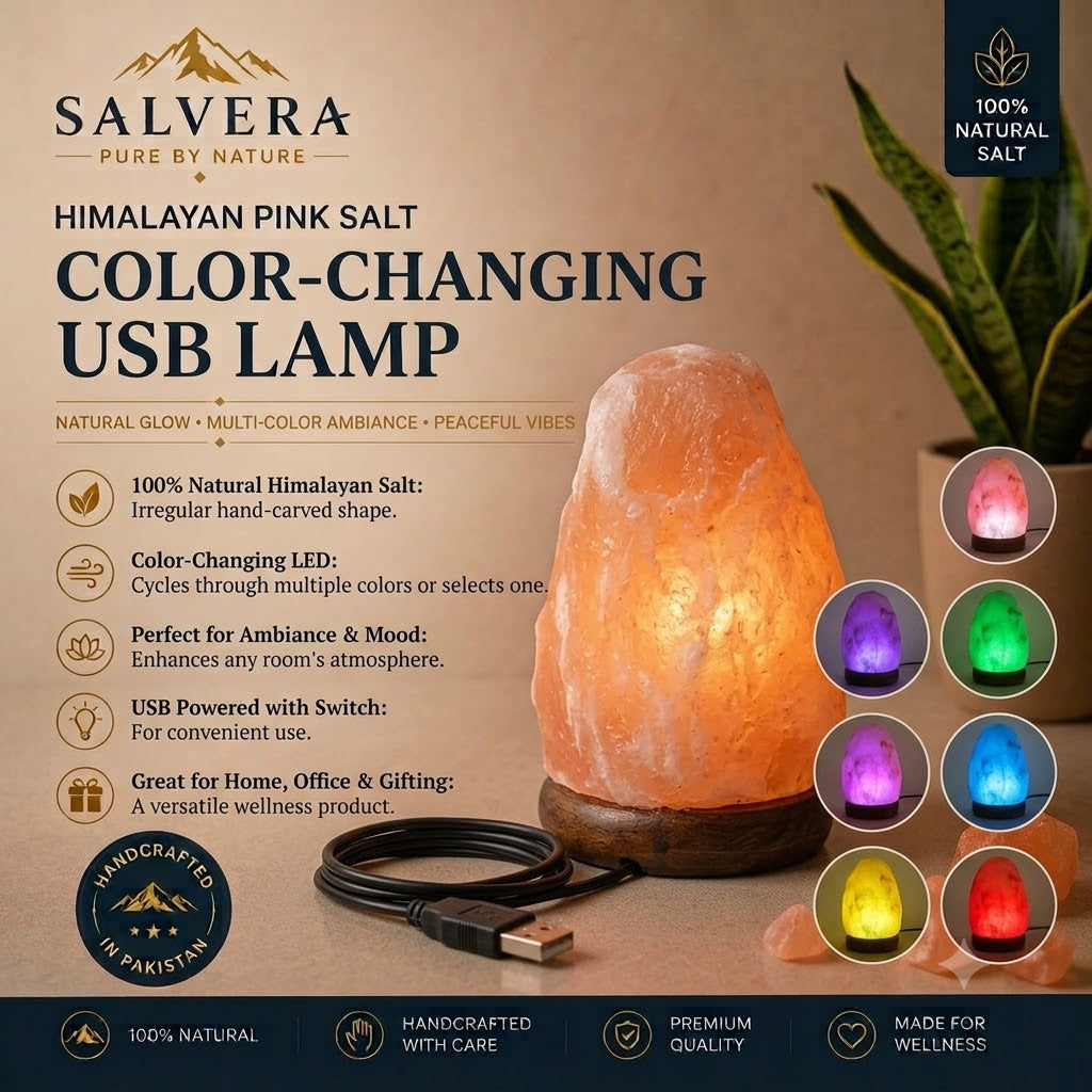 Himalayan Pink Salt Natural USB Lamp