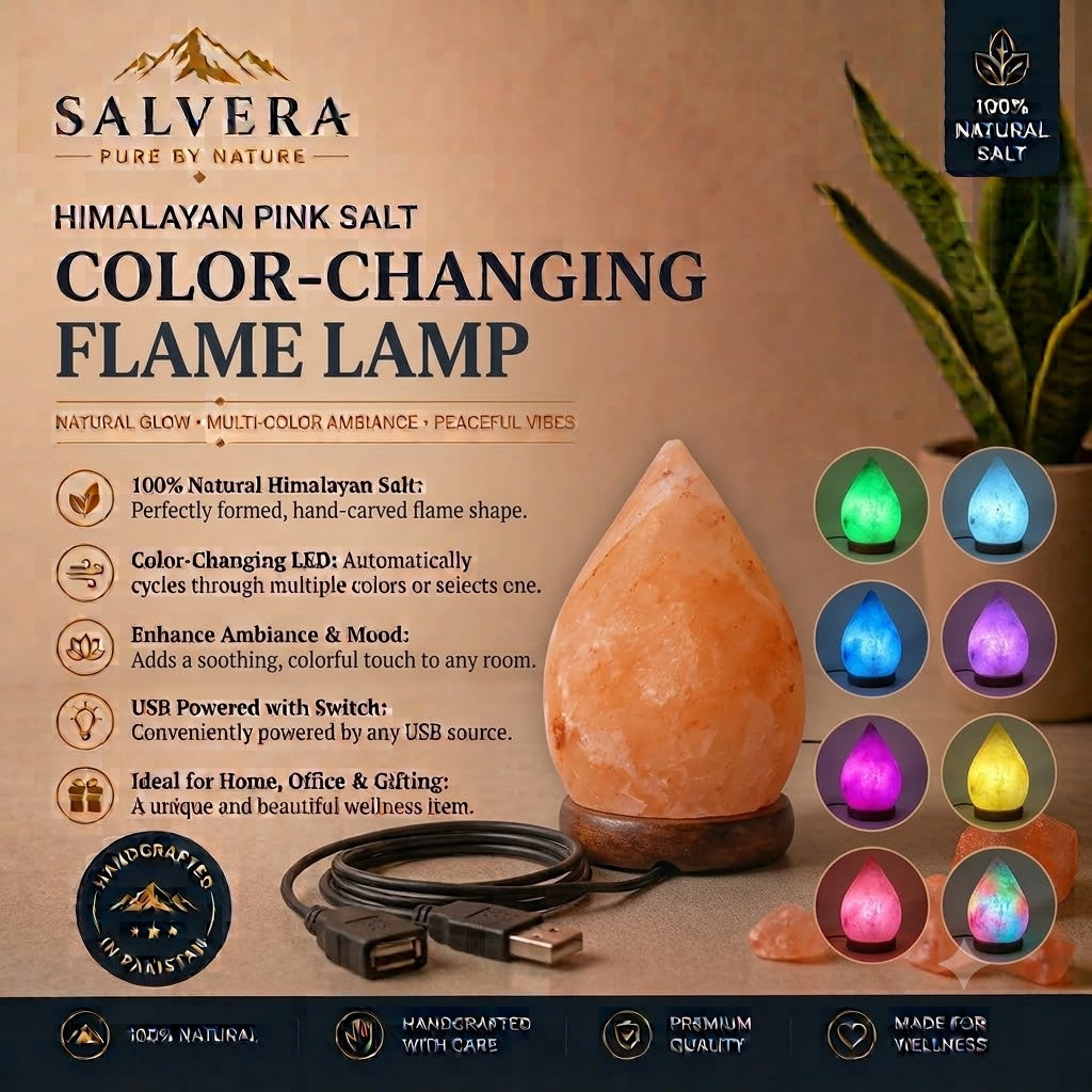 Himalayan Pink Salt Tear Drop Shaped USB Lamp